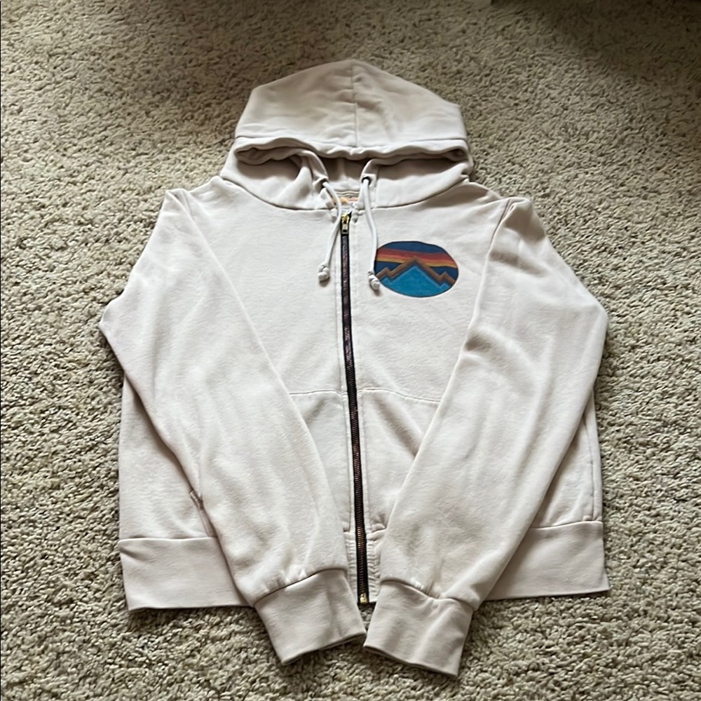 Aviator Nation Cream Zip Up Hoodie
